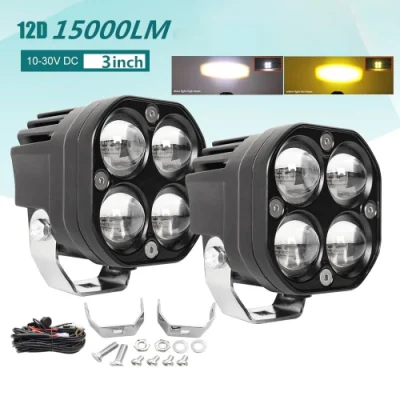 Luz antiniebla LED cuadrada de 3 pulgadas y 120W, luz de trabajo LED cuadrada de 12V para camión todoterreno, coche 4X4